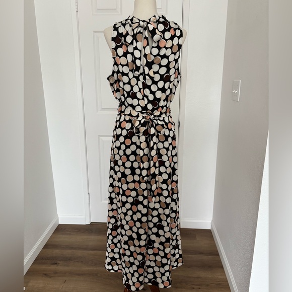 EUC Anne Klein Polka Dot Maxi Dress with Bow Accent Size 4 - Picture 5 of 10